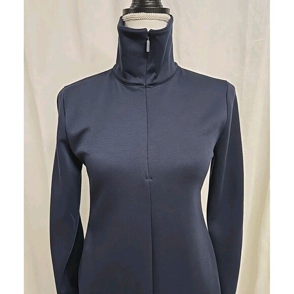 ATHLETA Allure 1/4 Zip Long Sleeve Dress Navy Blue Pockets Women’s Size XXS - Picture 2 of 11